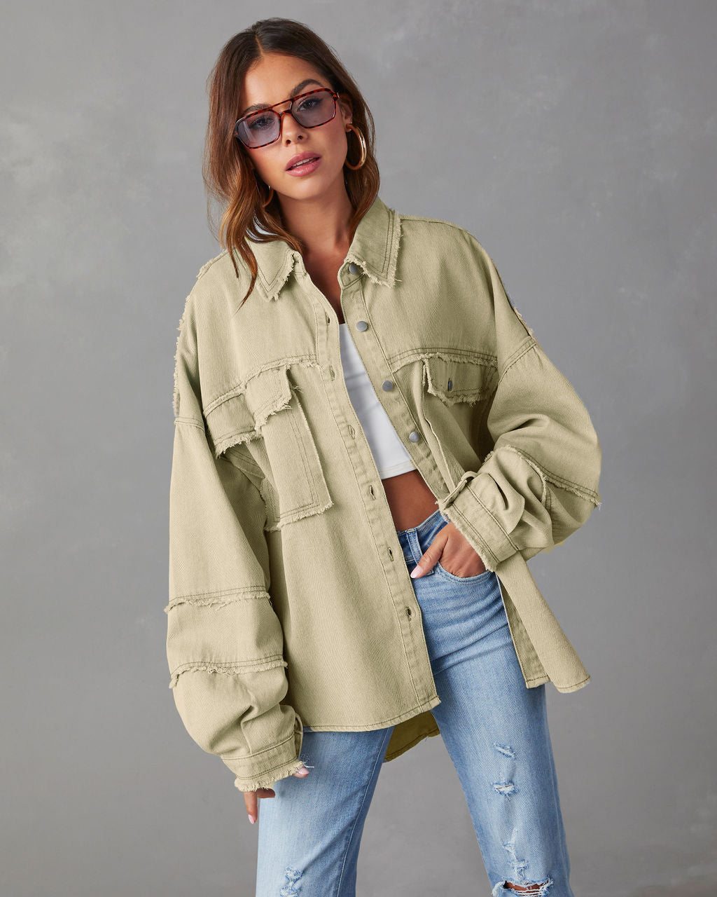 Casual Long Sleeve Denim Coat Limorista