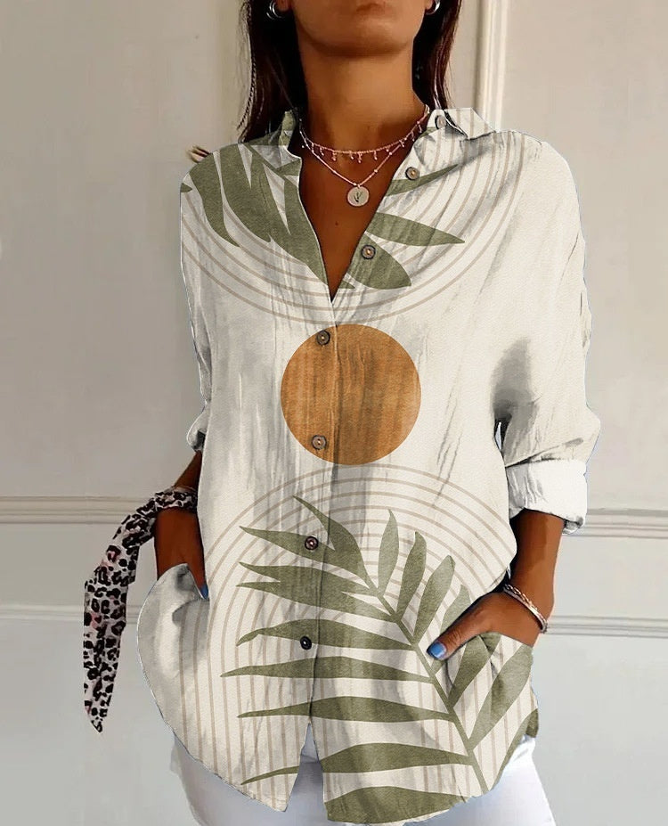 Striped Long-sleeved Shirt Women&
