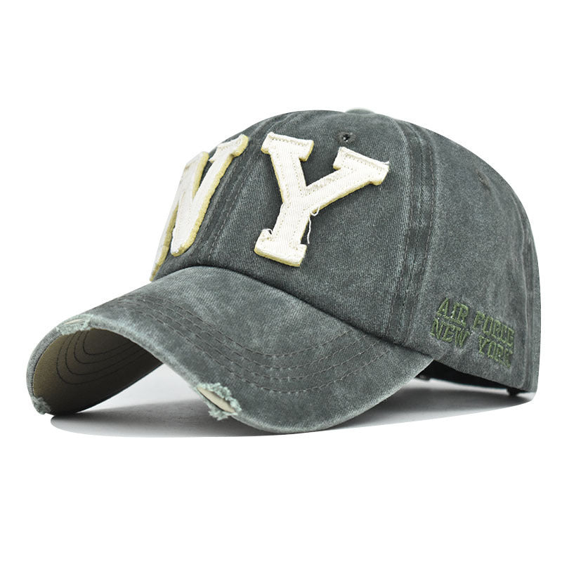 Fashion Washed Cotton Letters Made Old Sunhat Limorista