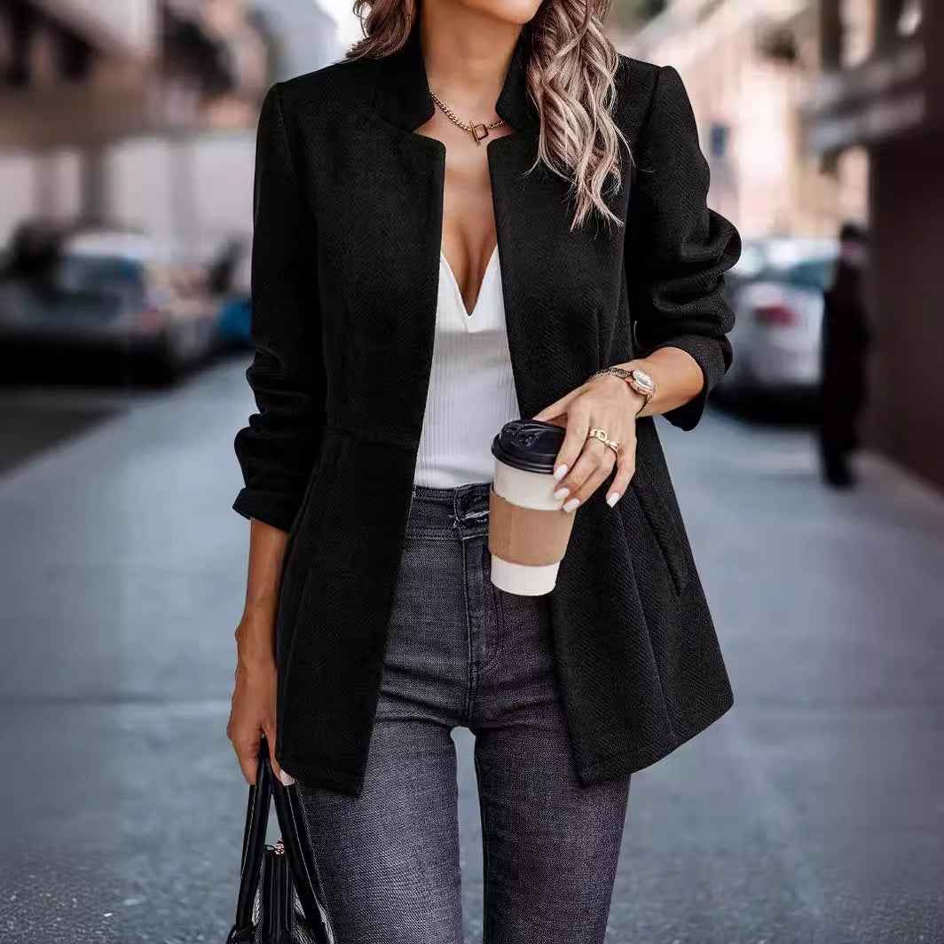 Slim-fitting Jacket With Pockets Fashion Commuting Thickened Woolen Overcoat For Women Limorista