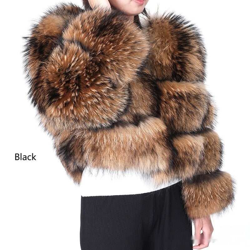 Warm Short Raccoon Fur Women&