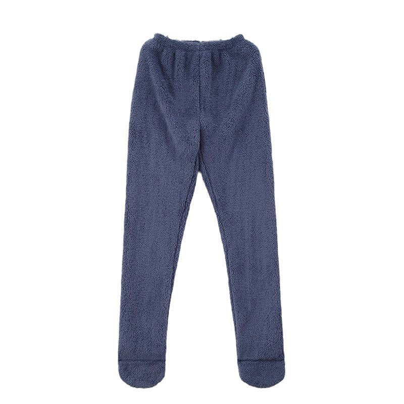 Women Coral Fleece Socks Leggings Winter Warm Sleepwear Ankles Knees Guard Women Home Pants Thick Pajamas Pant Limorista