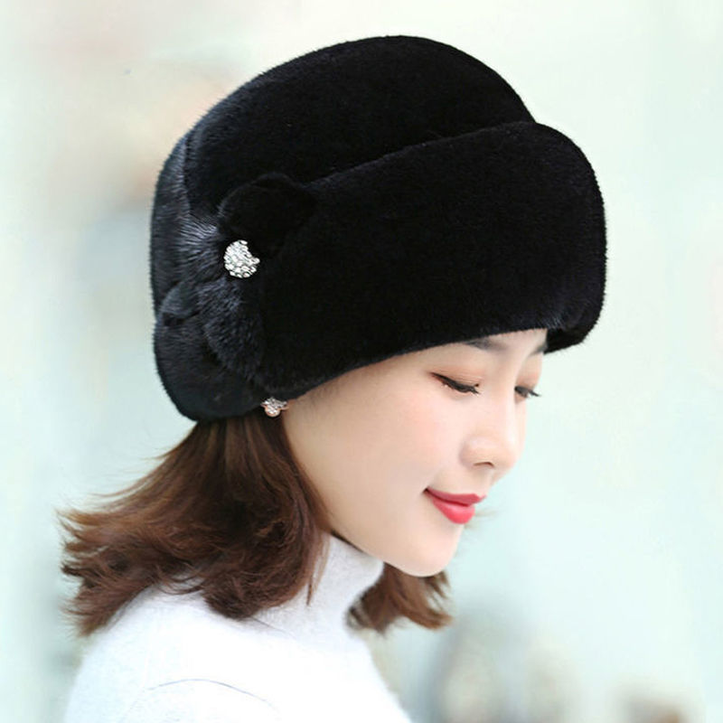 Fur Hat Female Winter Artificial Mink Hair Top Hat Limorista