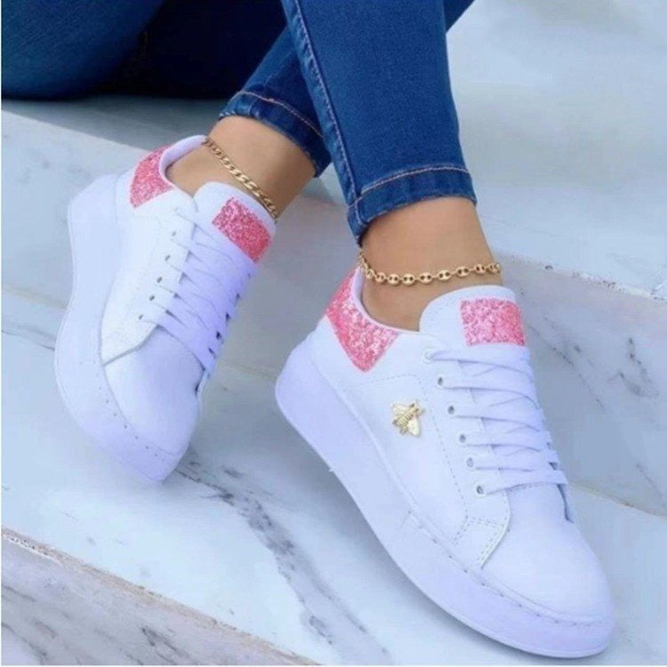 Platform Sneakers Lace-up White Low-top Casual Shoes Limorista