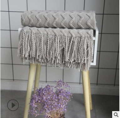 Sofa Blanket Air Conditioning Blanket Three-dimensional Water Wave Monochrome Double Wave Limorista