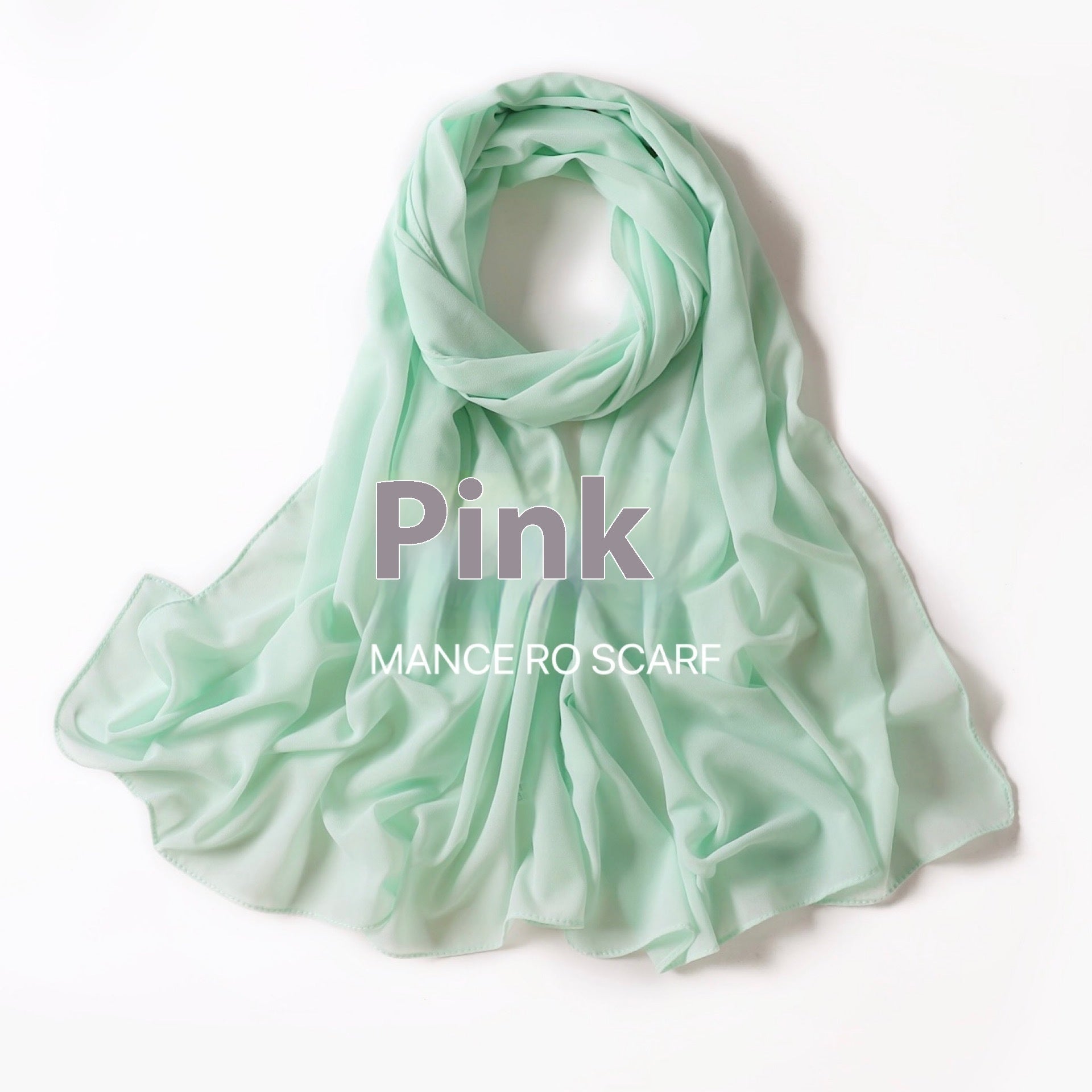 Pure Color Pearl Chiffon Scarf Headcloth Veil Chiffon Scarf Limorista