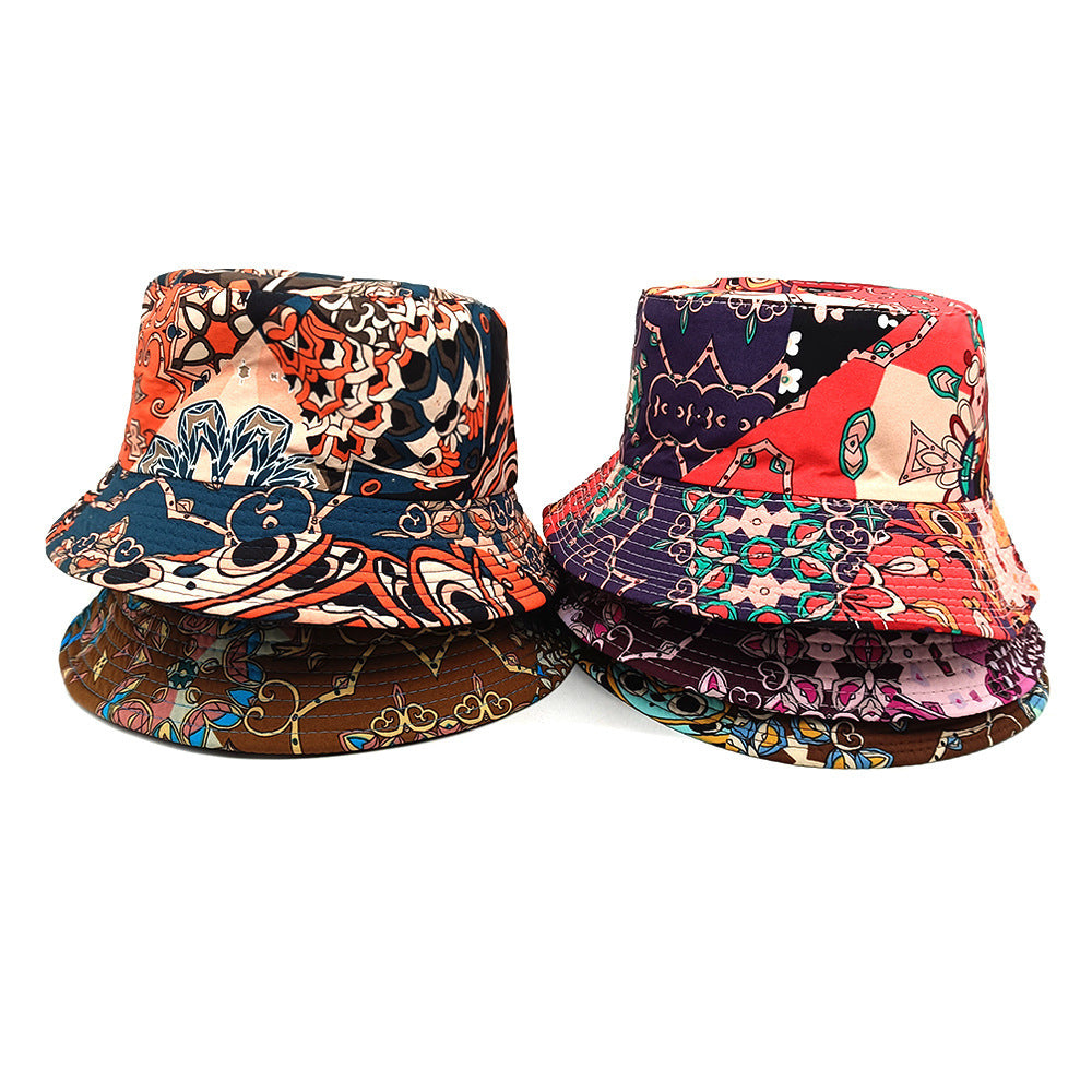 Geometric Bucket Hat Color Matching Printing Double-sided Wear Bucket Hat Limorista