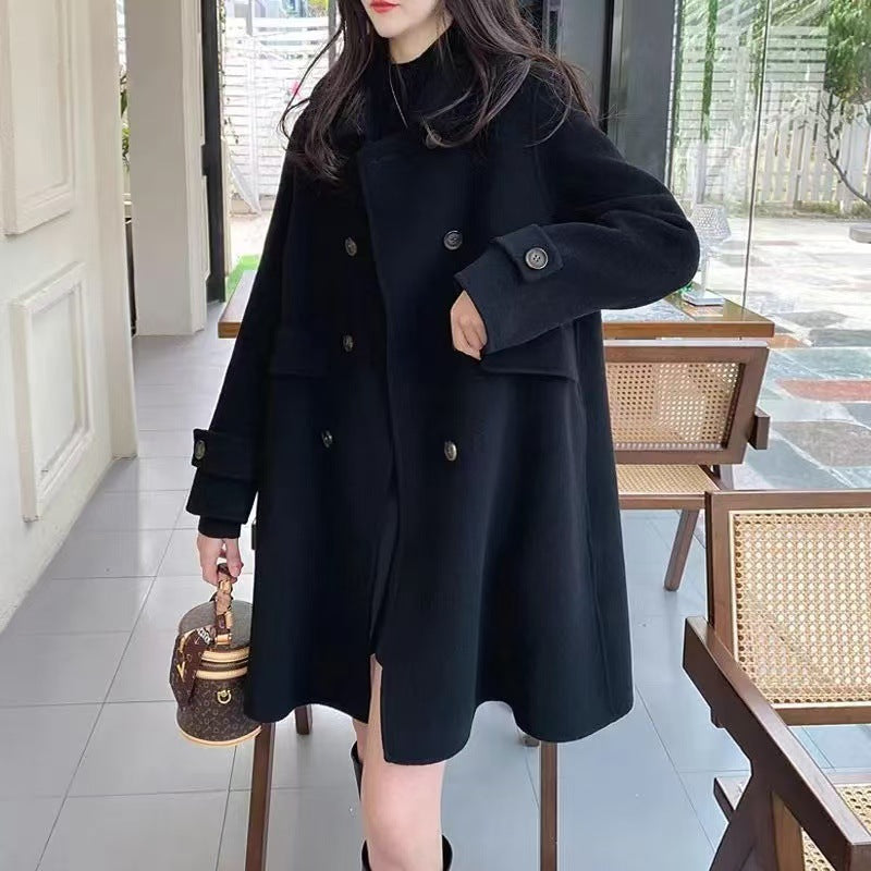 Mid-length Korean Style Doll Collar Autumn And Winter Woolen Woolen Coat Limorista