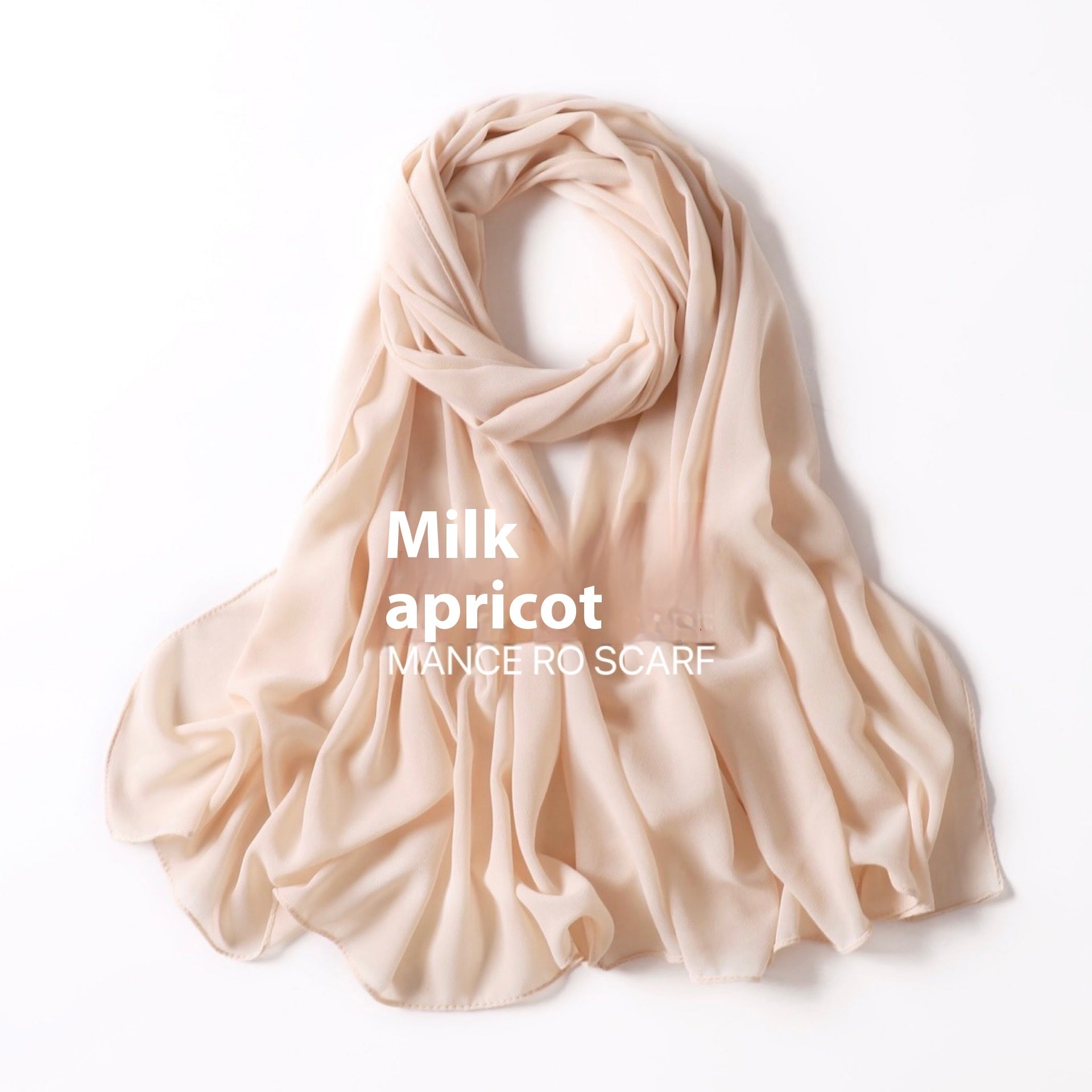 Pure Color Pearl Chiffon Scarf Headcloth Veil Chiffon Scarf Limorista