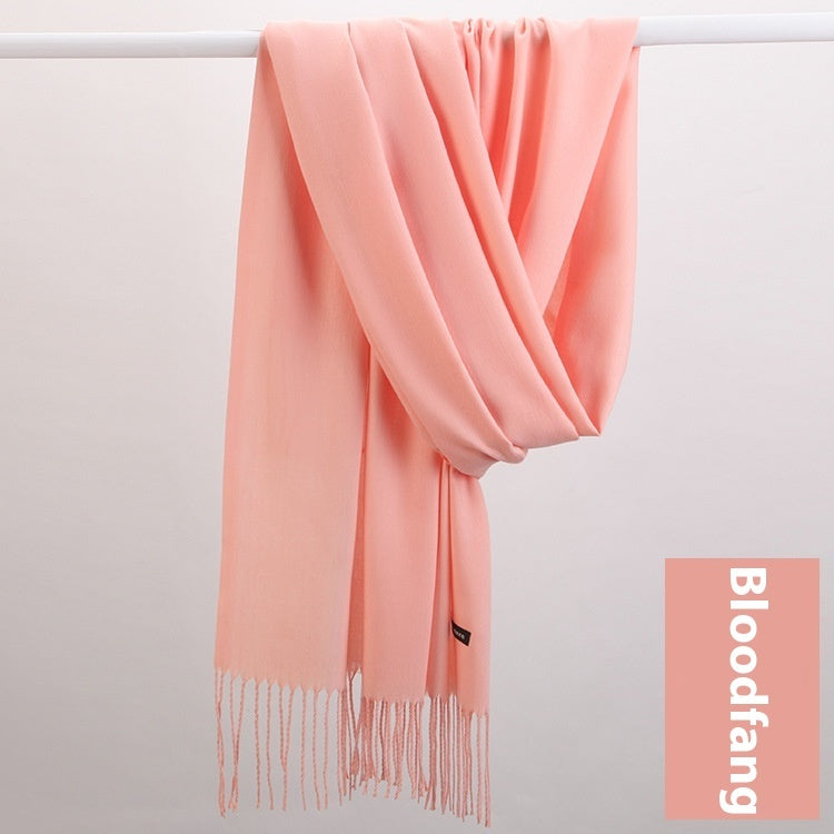 Pure Color Warm Keeping Scarf All-match Cashmere Shawl Limorista