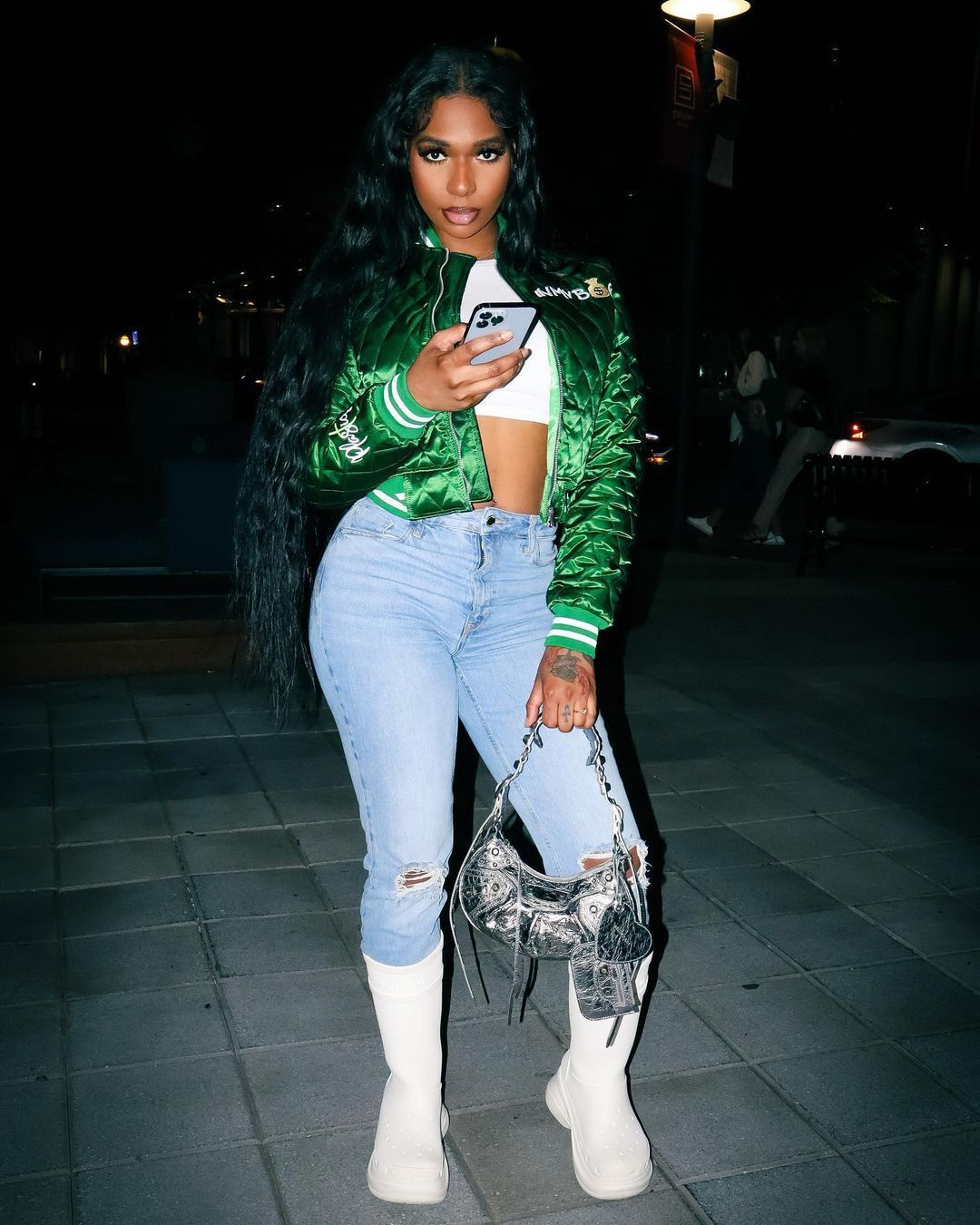 Casual Alphabet Embroidery Quilted Cotton Suit Jacket Limorista