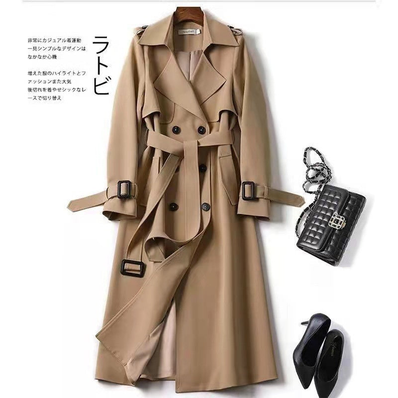 Double-breasted Mid-length Tie Trench Coat Limorista