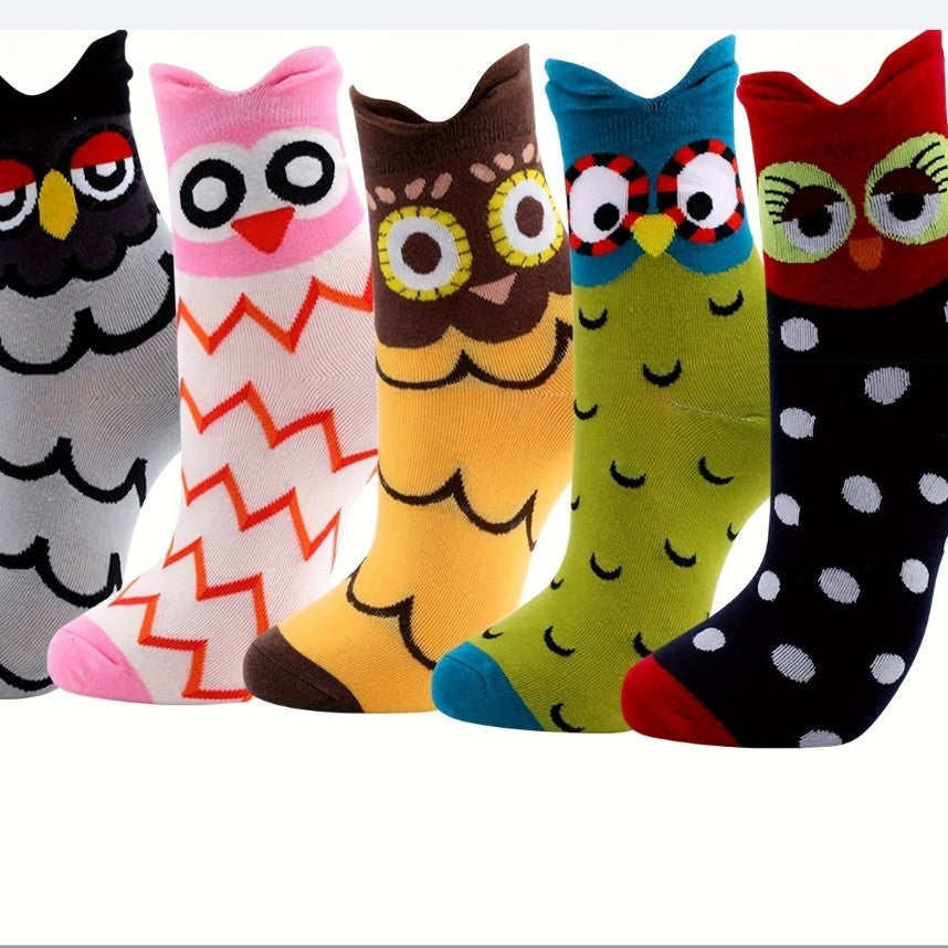 Owl cartoon female socks Limorista