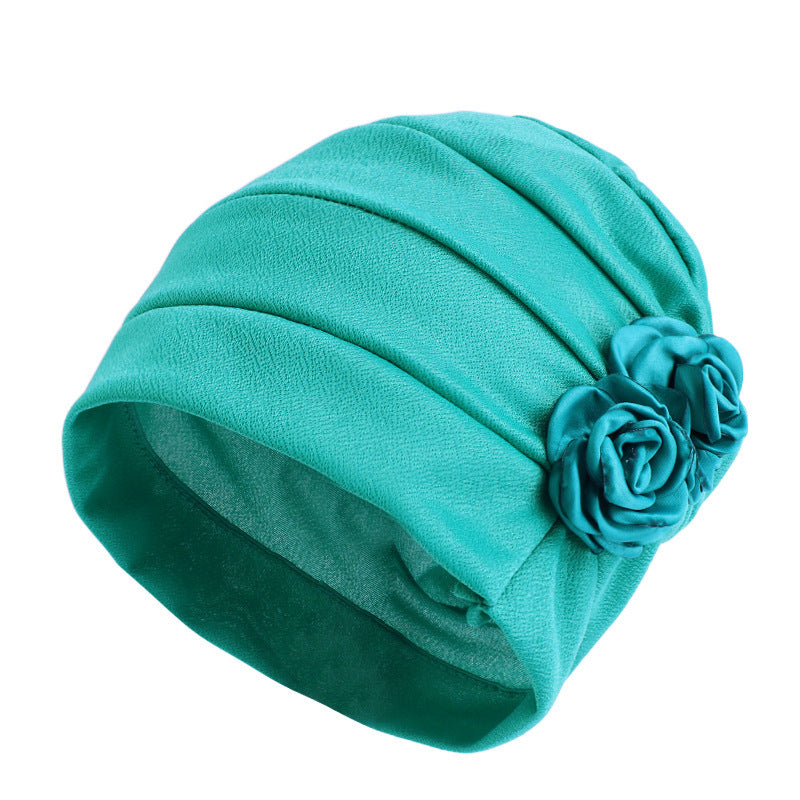 Ethnic Headscarf Chemotherapy Two Flower Headgear Limorista