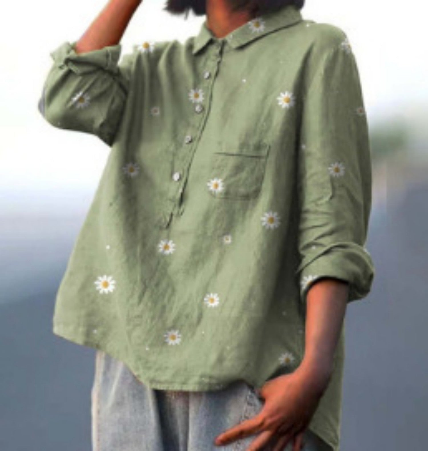 Animal Print Hawaiian Long Sleeved Shirt Limorista