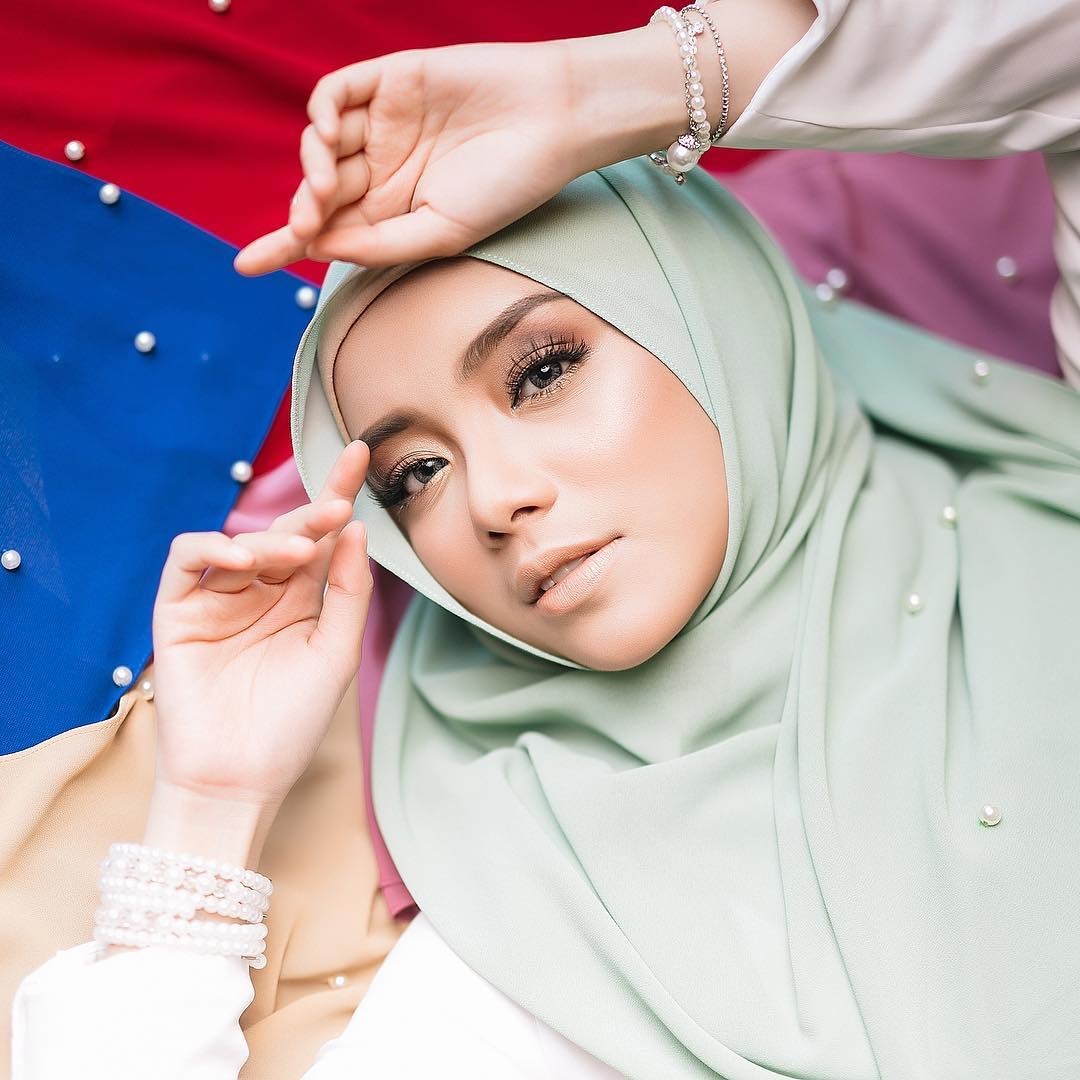 Chiffon nail pearl scarf hijab Limorista