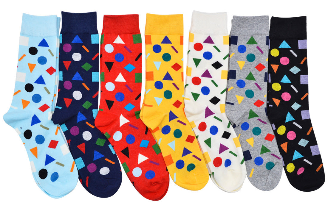 Geometric Contrast Color Men&