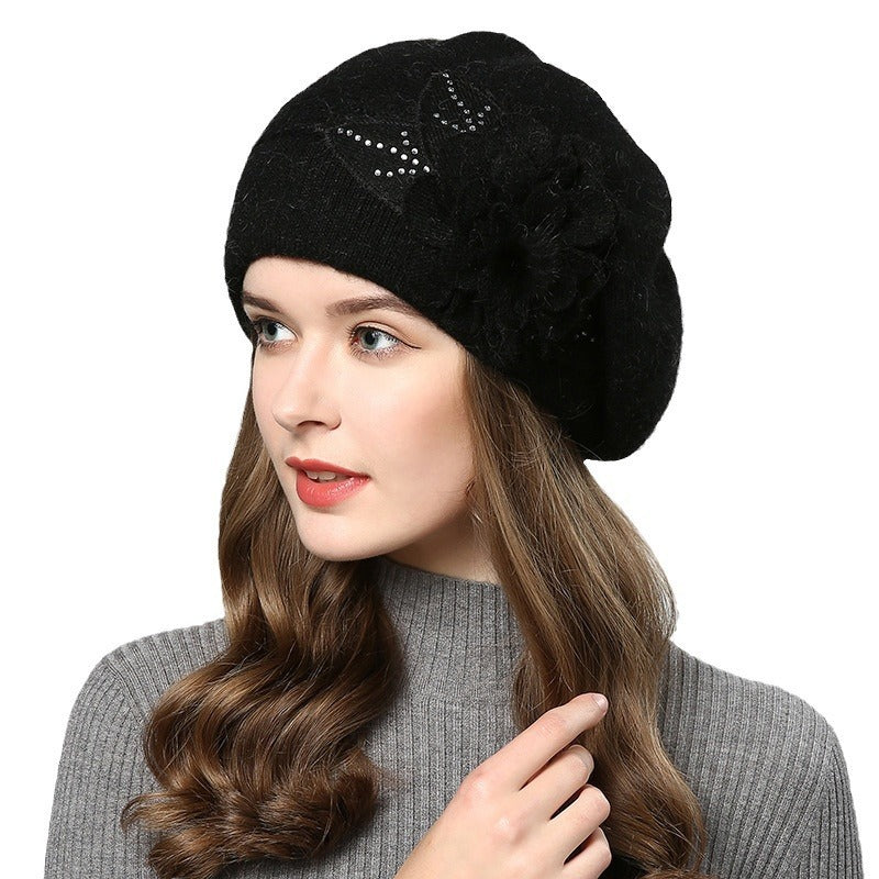 Autumn Winter All-match Rabbit Fur Knitted Woolen Cap Women Limorista