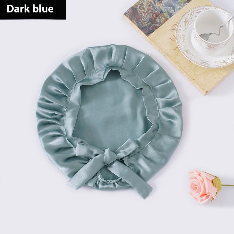 Encrypted Satin Silk Plain Satin Confinement Household Hair Care Lace-up Nightcap Limorista
