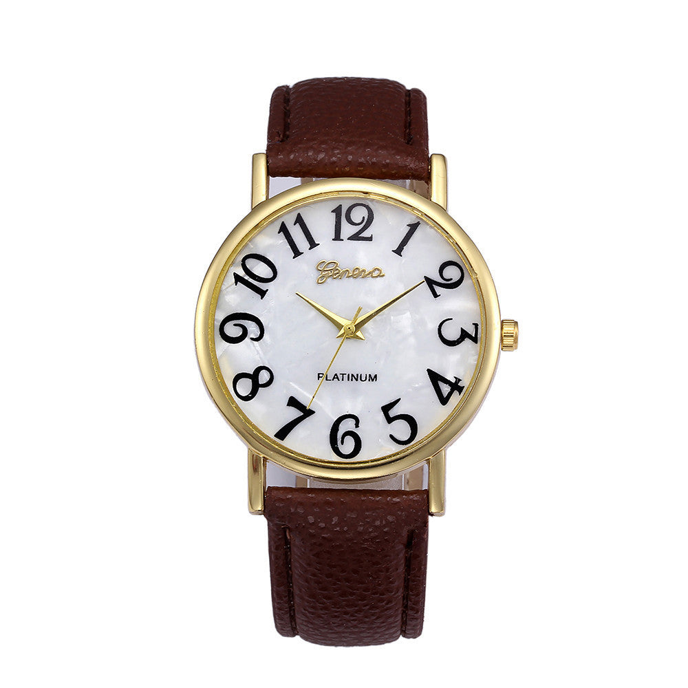 Marble Belt Watch Fashion Geneva Watch Shell Face Casual Watch For Men And Women Limorista