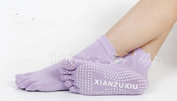 Slip Yoga Socks 5 Toes Socks Letter Print Massage Exercise Short Tube High-quality Cotton Socks Limorista