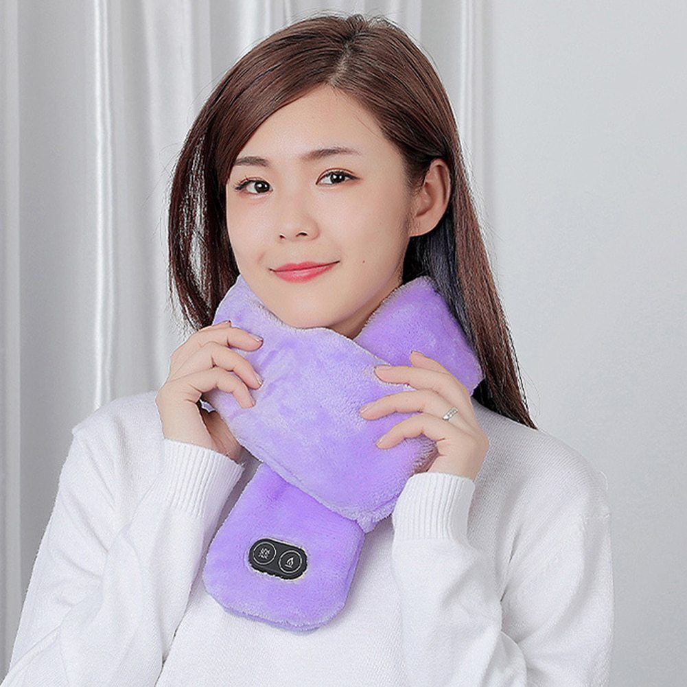 Women Men Soft Temperature Control Pain Relief Cervical Massage Shoulder Neck Wrap USB Heated Scarf Shawl Washable Winter Warm Limorista
