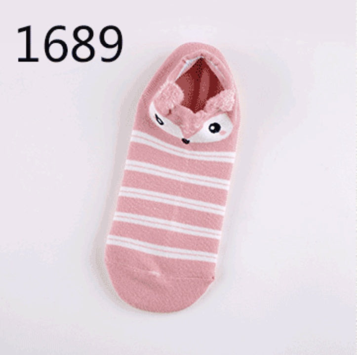 Cute Animals Cotton Short Socks Creative Cartoon Pure Socks Casual Funny Socks Spring Summer Fox Socks Limorista