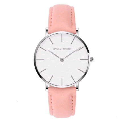 36mm ladies simple watch waterproof Korean white belt student watch Limorista