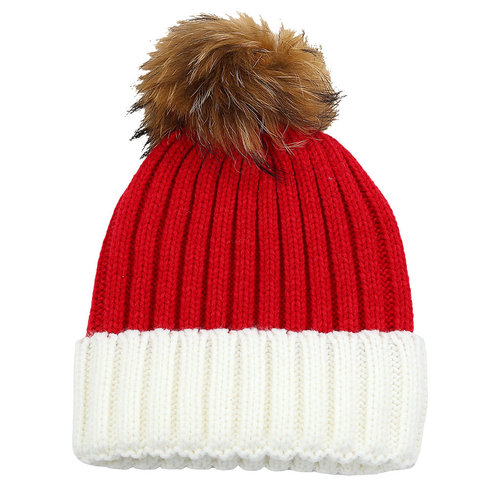 Fur Ball Knitted Hat Warm And Thick Woolen Cap Limorista