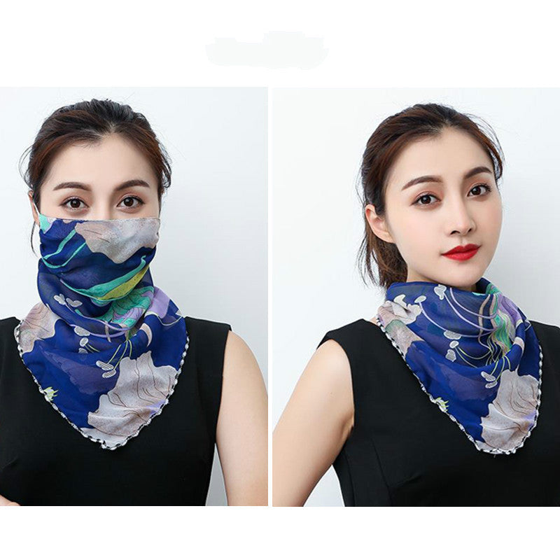 Hanging Ear Thin Face-covering Scarf Triangle Veil Scarf Limorista
