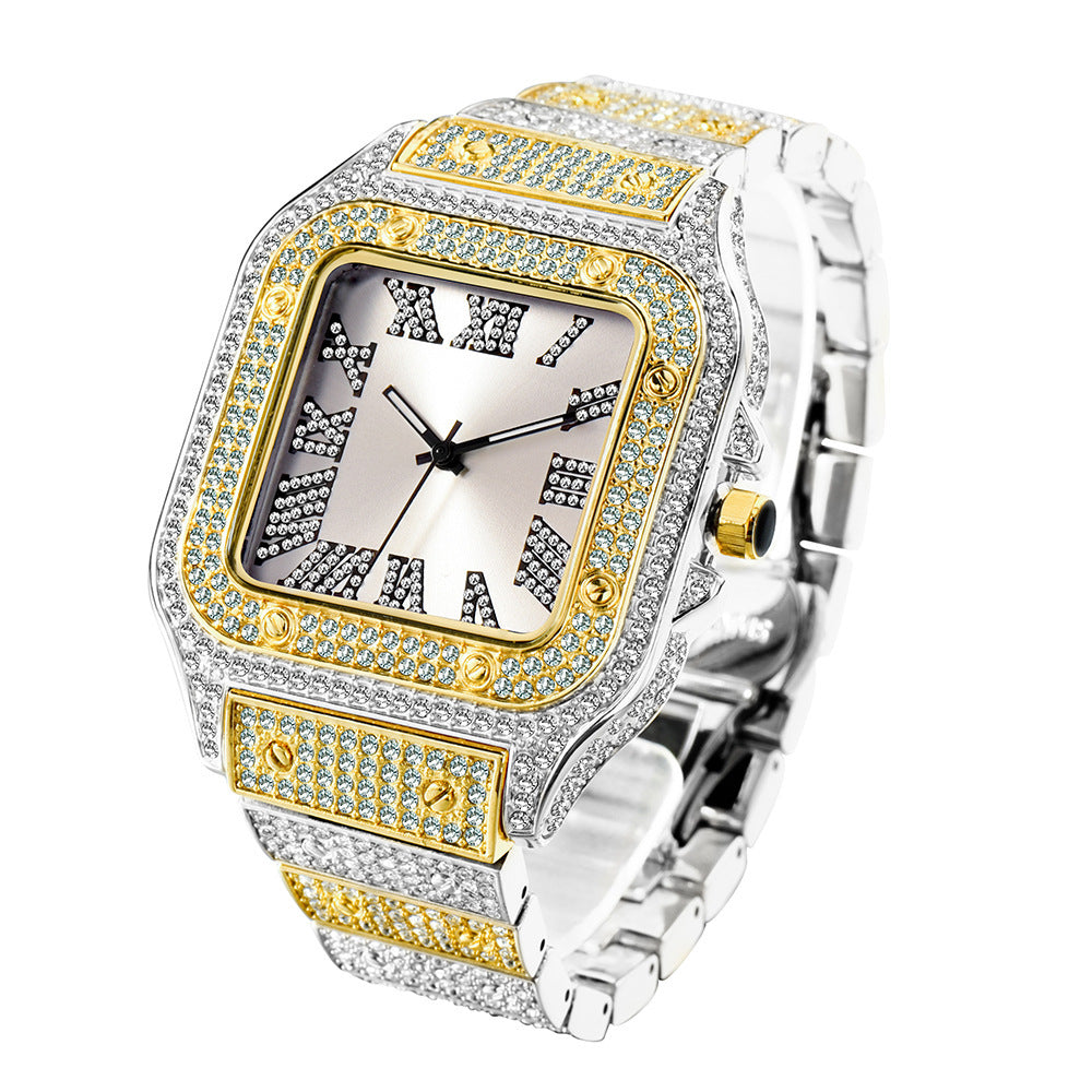 Fashion Hip Hop Diamond Full Diamond Square Men&