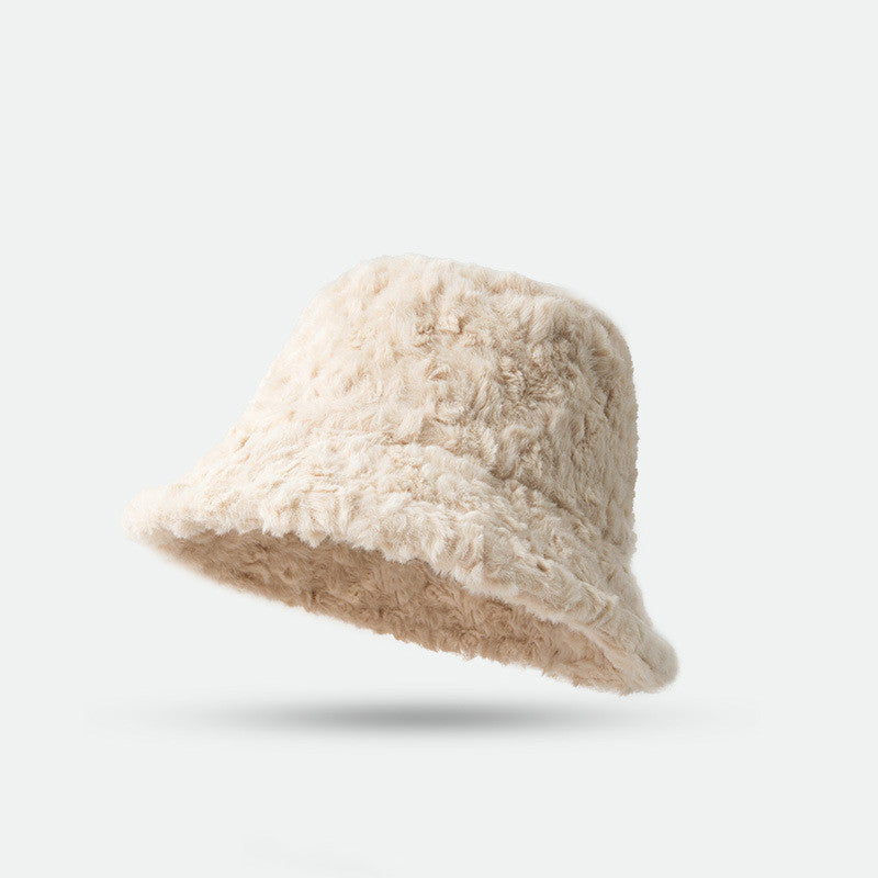 Lambswool Fisherman Hat Winter Warm Fashionable Solid Color Hats For Women Limorista