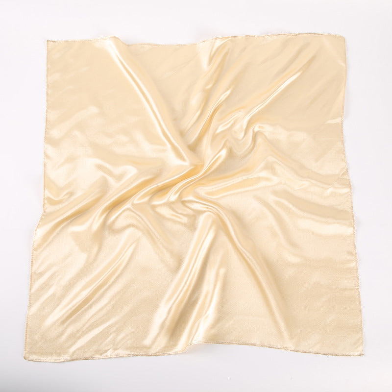 Solid Color Square Scarf Artificial Silk Small Square Towel Limorista