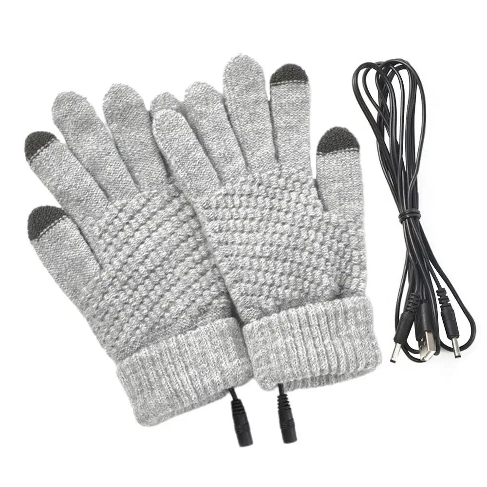 USB Heating Electric Heating Gloves Thermal Thickened Knitting Limorista