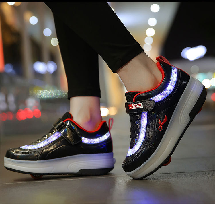 Sports Shoelace Wheels Shoes Men And Women Pulley Student Single And Double Wheel Limorista
