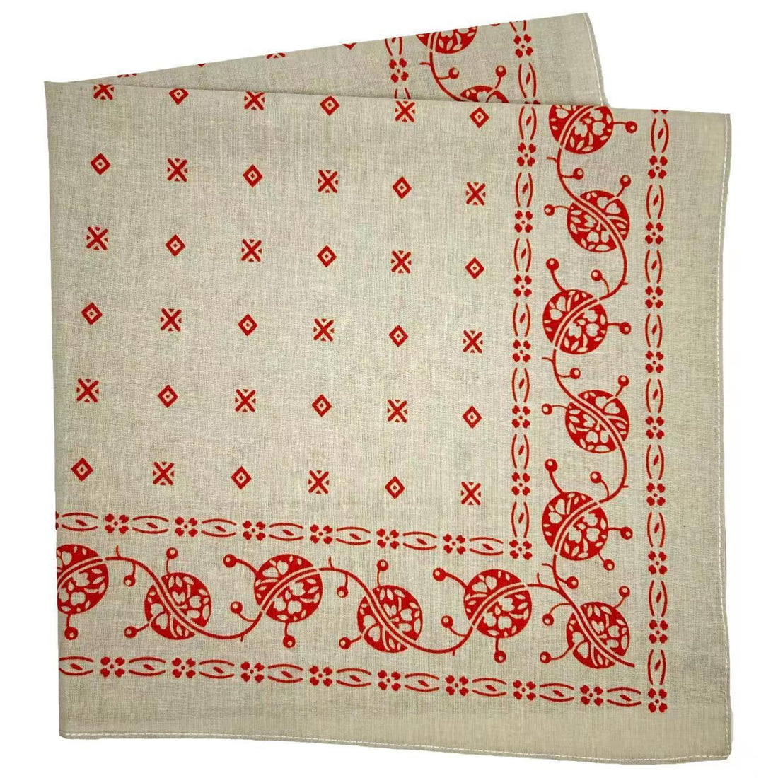 Cotton Vintage Printed Square Scarf Riding Pocket Limorista