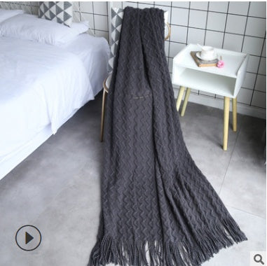 Sofa Blanket Air Conditioning Blanket Three-dimensional Water Wave Monochrome Double Wave Limorista