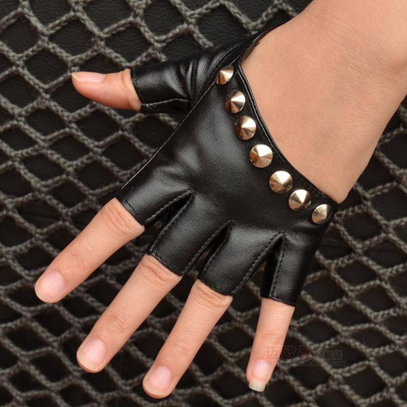 Punk Street Dance Studded Half Finger And Half Palm Performance Limorista