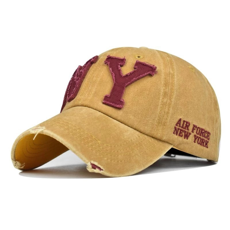 Fashion Washed Cotton Letters Made Old Sunhat Limorista