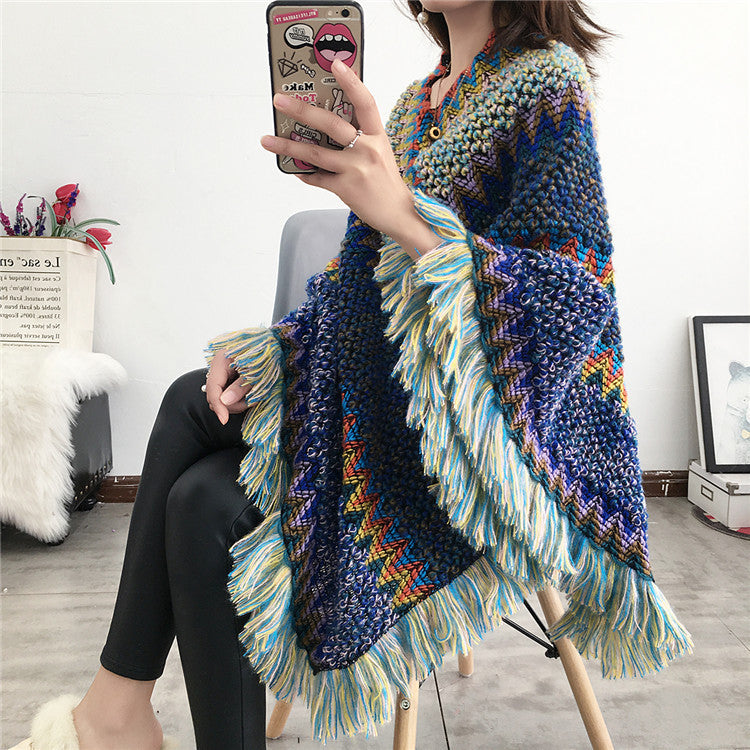 Tassel scarf coat woman Limorista