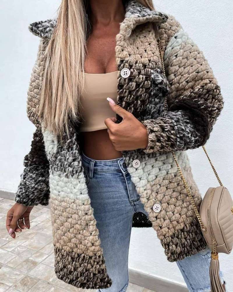 Autumn And Winter New Products Fashion Printed Ladies Woolen Coat Limorista