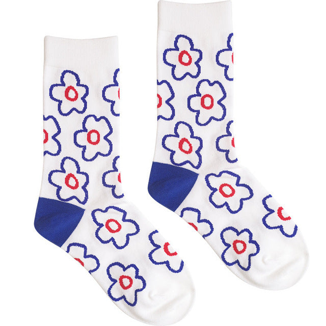 Cute cartoon flower socks cotton girl in stockings Limorista