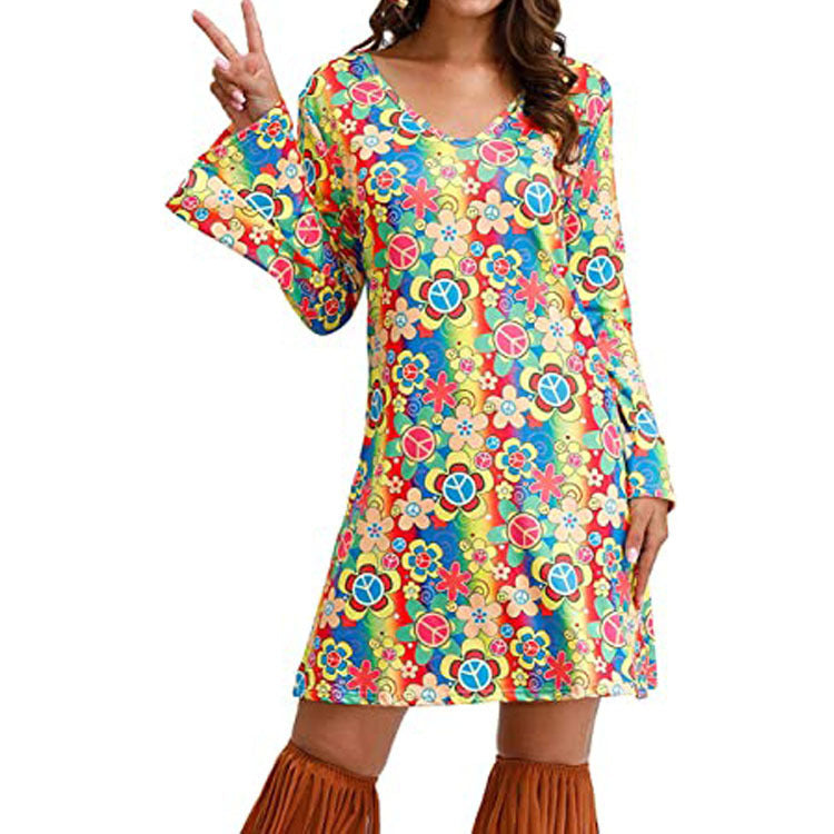 Hippie Clothing Print Dress Women Limorista