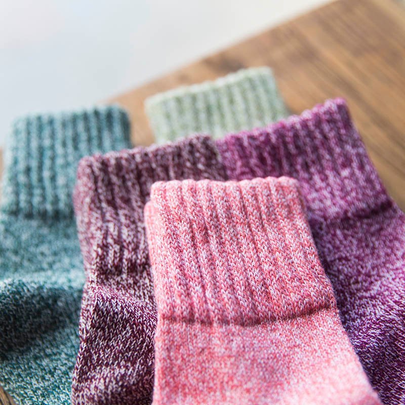 5 Pairs Women Socks Winter Thermal Thick Socks Cotton Breathable Female Solid Casual 3d Ladies Casual Home Socks Limorista