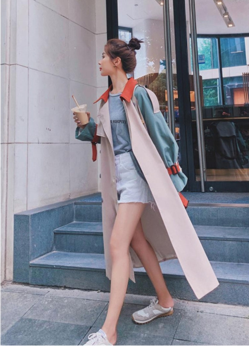 Contrasting color workwear coat Limorista