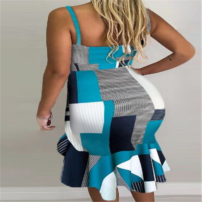 Collage halter irregular skirt dresses Limorista