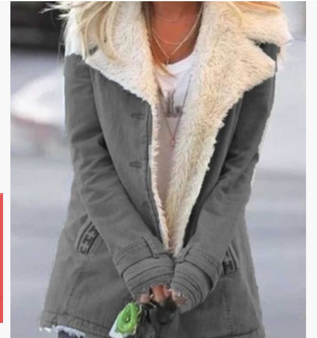 Women Plus Size Warm Coats Composite Plush Button Lapels Jacket Outwearcoat Limorista