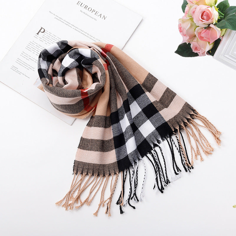 Autumn And Winter British Style Plaid Scarf Winter Limorista