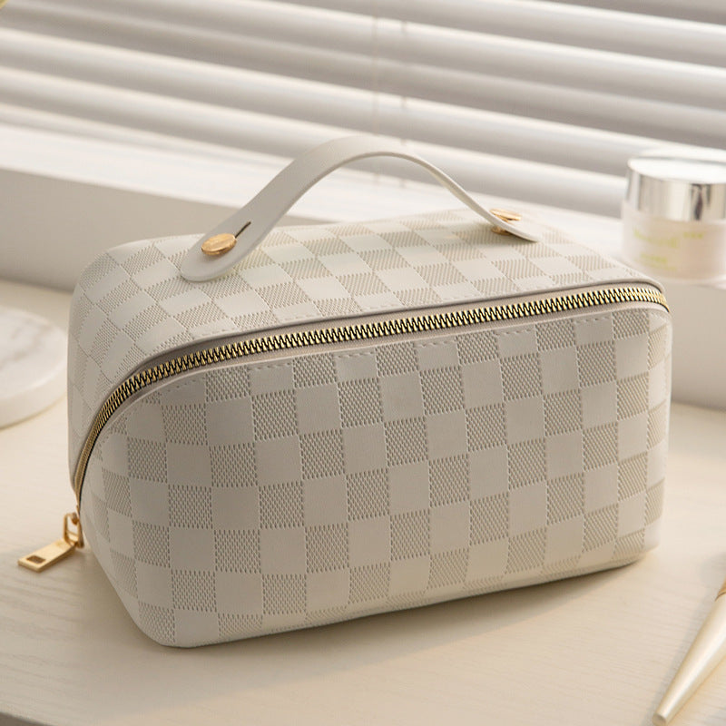 Plaid Pillow Cosmetic Bag Women&
