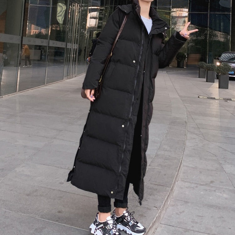 Korean style loose padded padded jacket over the knee mid-length padded padded jacket Limorista